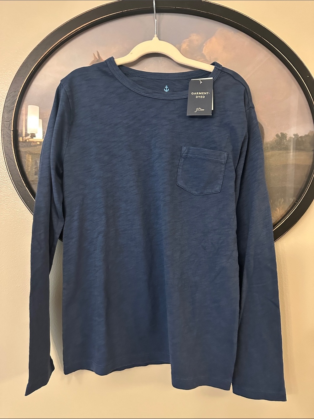 Crewcuts Navy Blue Garment-Dyed Long Sleeve Pocket Tee